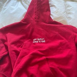 Lonely Ghost I love you say it back red hoodie size small